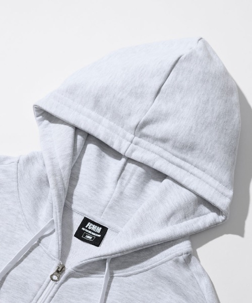 fcmm グレー ジップアップパーカー STUD ZIP UP HOODIE/スタッズジップアップフーディ（パーカー