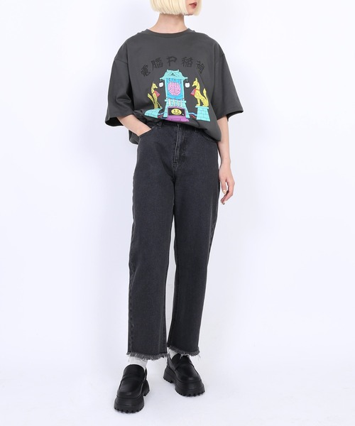 PUNYUS（プニュズ）の「電脳Ｔシャツ（Tシャツ/カットソー・レディース・ベージュ/ホワイト/スミクロ・3/1/4/2）」の5枚目の写真