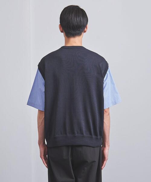 EN ROUTE（アンルート）の「＜EN ROUTE（アンルート）＞ ポリエステル テンジク シャツスリーブ クルーネック（ニット/セーター・メンズ・ブラック/ネイビー・1/2/3）」の5枚目の写真