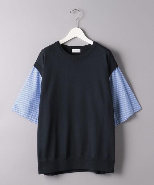 EN ROUTE（アンルート）の「＜EN ROUTE（アンルート）＞ ポリエステル テンジク シャツスリーブ クルーネック（ニット/セーター・メンズ・ブラック/ネイビー・1/2/3）」の18枚目の写真