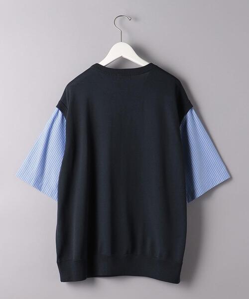 EN ROUTE（アンルート）の「＜EN ROUTE（アンルート）＞ ポリエステル テンジク シャツスリーブ クルーネック（ニット/セーター・メンズ・ブラック/ネイビー・1/2/3）」の17枚目の写真