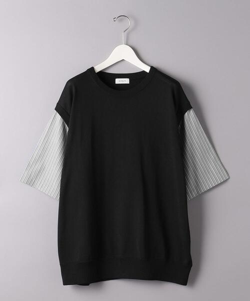 EN ROUTE（アンルート）の「＜EN ROUTE（アンルート）＞ ポリエステル テンジク シャツスリーブ クルーネック（ニット/セーター・メンズ・ブラック/ネイビー・1/2/3）」の12枚目の写真