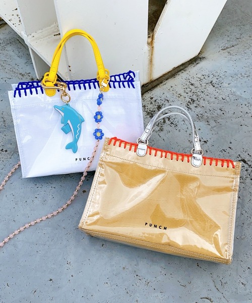 ACCOMMODE（アコモデ）の「パンチミニバッグ（トートバッグ・レディース・ホワイト/ベージュ/グリーン/ブルー・FREE）」の14枚目の写真