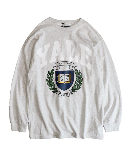 SUNNY  SPORTS（サニースポーツ）の「SUNNY SPORTS/サニースポーツ BOOKSTORE 90S YALE LOGO LS TEEブックストア90SイエールロゴL/S T-シャツ（Tシャツ/カットソー・メンズ・ライトグレー/ブラック/ネイビー/ホワイト・LARGE/MEDIUM）」の3枚目の写真