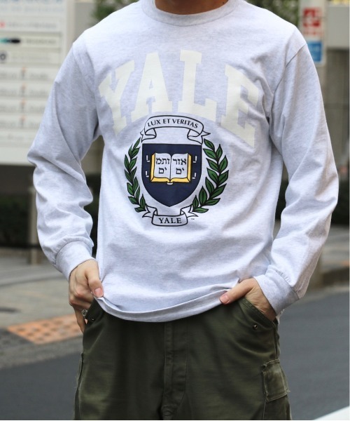 SUNNY  SPORTS（サニースポーツ）の「SUNNY SPORTS/サニースポーツ BOOKSTORE 90S YALE LOGO LS TEEブックストア90SイエールロゴL/S T-シャツ（Tシャツ/カットソー・メンズ・ライトグレー/ブラック/ネイビー/ホワイト・LARGE/MEDIUM）」の14枚目の写真