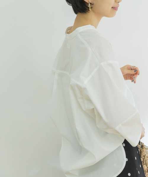 URBAN RESEARCH（アーバンリサーチ）の「ペーパータッチコットンブラウス（シャツ/ブラウス・レディース・ブルー/オフホワイト/ネイビー・FREE）」の6枚目の写真