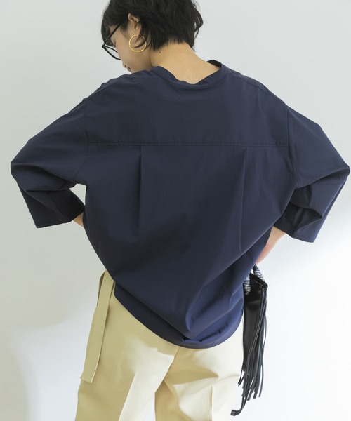 URBAN RESEARCH（アーバンリサーチ）の「ペーパータッチコットンブラウス（シャツ/ブラウス・レディース・ブルー/オフホワイト/ネイビー・FREE）」の15枚目の写真