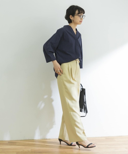 URBAN RESEARCH（アーバンリサーチ）の「ペーパータッチコットンブラウス（シャツ/ブラウス・レディース・ブルー/オフホワイト/ネイビー・FREE）」の18枚目の写真