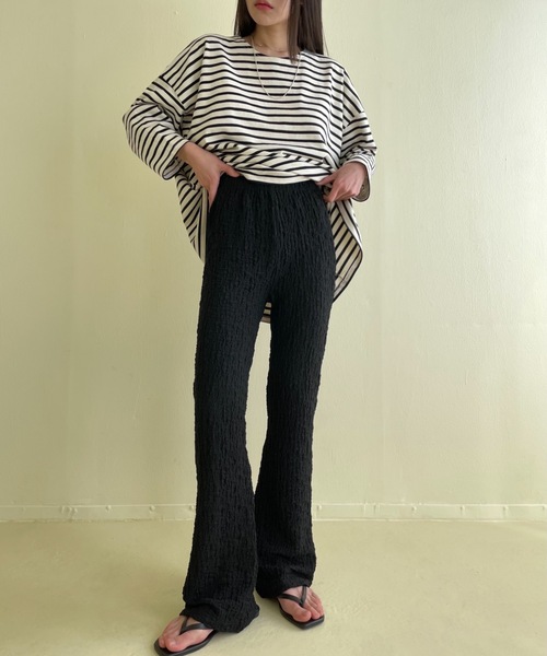 Didot.showroom(ディドット ショールーム)の「フワシワフレアレギンスパンツ(その他パンツ・レディース・ブラック/クリーム/ライム・FREE)」の2枚目の写真