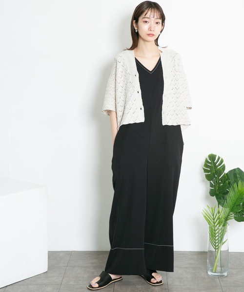 KBF（ケイビーエフ）の「デザインステッチサロペット（サロペット/オーバーオール・レディース・ブラック/ベージュ系その他・38/36）」の18枚目の写真