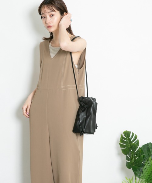 KBF（ケイビーエフ）の「デザインステッチサロペット（サロペット/オーバーオール・レディース・ブラック/ベージュ系その他・38/36）」の19枚目の写真