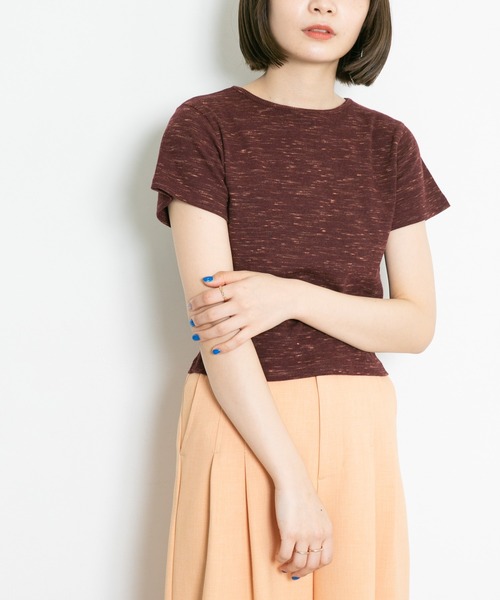 KBF(ケイビーエフ)の「クロップドミニTシャツ(Tシャツ/カットソー・レディース・オレンジ/ブルー/バーガンディー・ONE)」の1枚目の写真