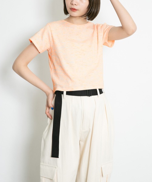 KBF(ケイビーエフ)の「クロップドミニTシャツ(Tシャツ/カットソー・レディース・オレンジ/ブルー/バーガンディー・ONE)」の13枚目の写真