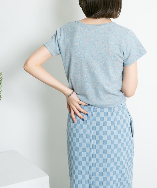 KBF(ケイビーエフ)の「クロップドミニTシャツ(Tシャツ/カットソー・レディース・オレンジ/ブルー/バーガンディー・ONE)」の20枚目の写真