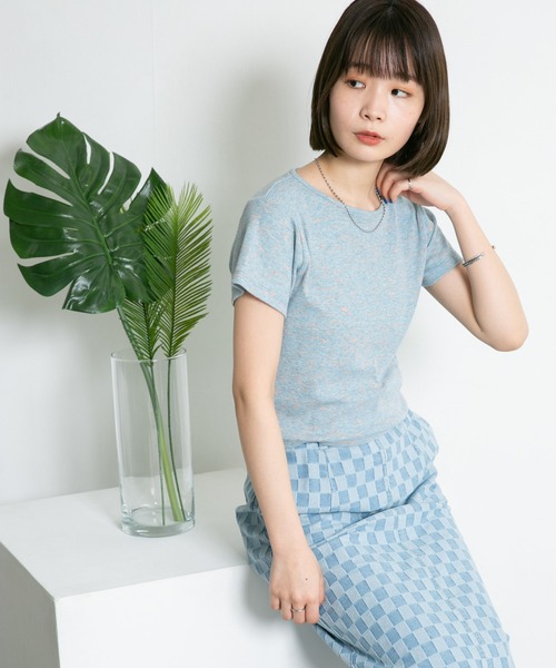 KBF(ケイビーエフ)の「クロップドミニTシャツ(Tシャツ/カットソー・レディース・オレンジ/ブルー/バーガンディー・ONE)」の9枚目の写真