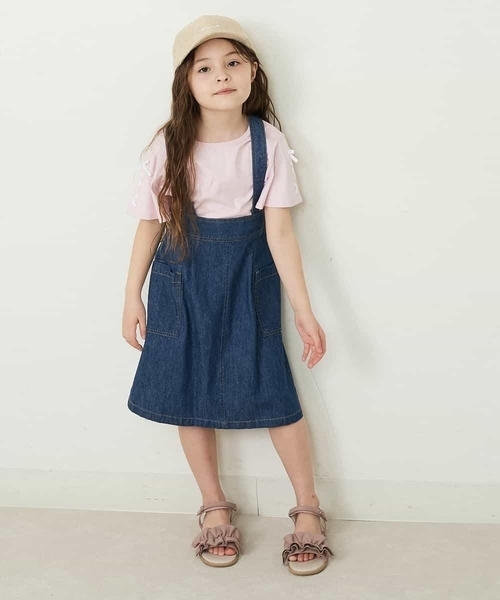 a.v.v（アーヴェヴェ）の「[140-150]レースアップリボンスリーブTシャツ（Tシャツ/カットソー・キッズ・ブラック/アイボリー/ライトパープル/ライトピンク/ミント/ホワイト/パープル・140/150）」の15枚目の写真