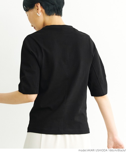 coca（coca）（コカ）の「ぽわ袖上品Tシャツ（Tシャツ/カットソー・レディース・ホワイト/ブラック/オレンジ・S/M）」の7枚目の写真