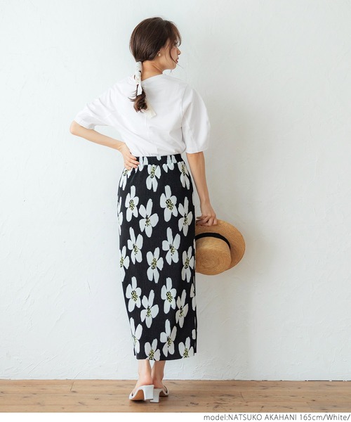 coca（coca）（コカ）の「ぽわ袖上品Tシャツ（Tシャツ/カットソー・レディース・ホワイト/ブラック/オレンジ・S/M）」の12枚目の写真