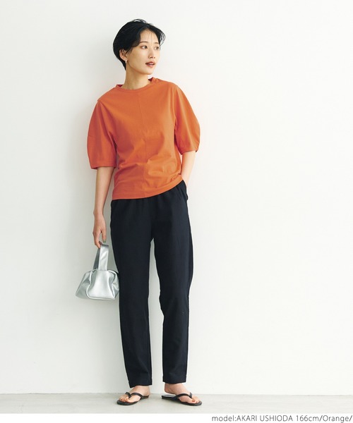 coca（coca）（コカ）の「ぽわ袖上品Tシャツ（Tシャツ/カットソー・レディース・ホワイト/ブラック/オレンジ・S/M）」の16枚目の写真