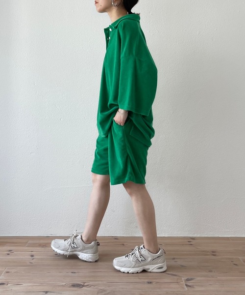 wee9s（ウィークス）の「relax pile polo set up / リラックスパイルポロセットアップ（セットアップ・レディース・ネイビー/ブラウン/グリーン・FREE）」の20枚目の写真