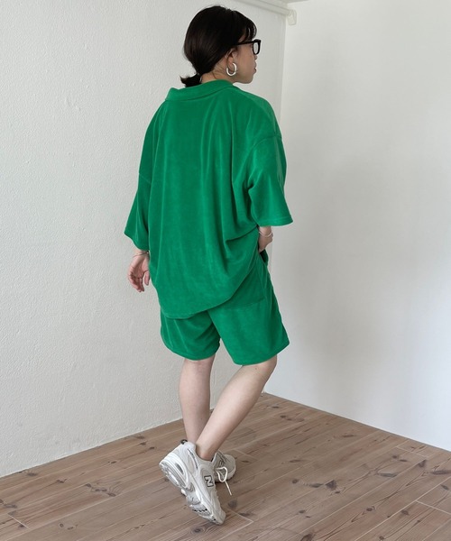 wee9s（ウィークス）の「relax pile polo set up / リラックスパイルポロセットアップ（セットアップ・レディース・ネイビー/ブラウン/グリーン・FREE）」の14枚目の写真