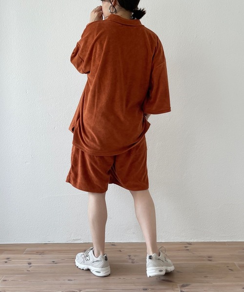 wee9s（ウィークス）の「relax pile polo set up / リラックスパイルポロセットアップ（セットアップ・レディース・ネイビー/ブラウン/グリーン・FREE）」の18枚目の写真