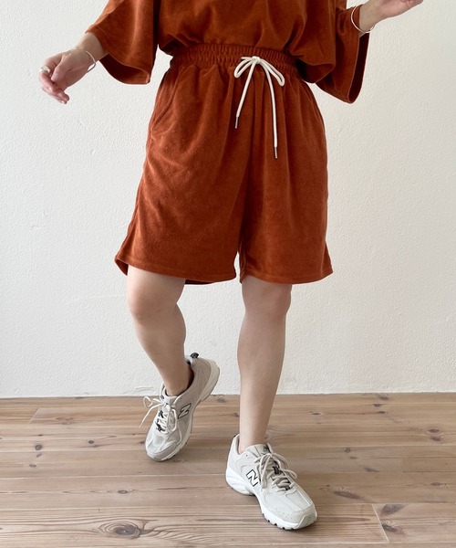 wee9s（ウィークス）の「relax pile polo set up / リラックスパイルポロセットアップ（セットアップ・レディース・ネイビー/ブラウン/グリーン・FREE）」の19枚目の写真