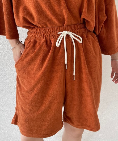 wee9s（ウィークス）の「relax pile polo set up / リラックスパイルポロセットアップ（セットアップ・レディース・ネイビー/ブラウン/グリーン・FREE）」の6枚目の写真