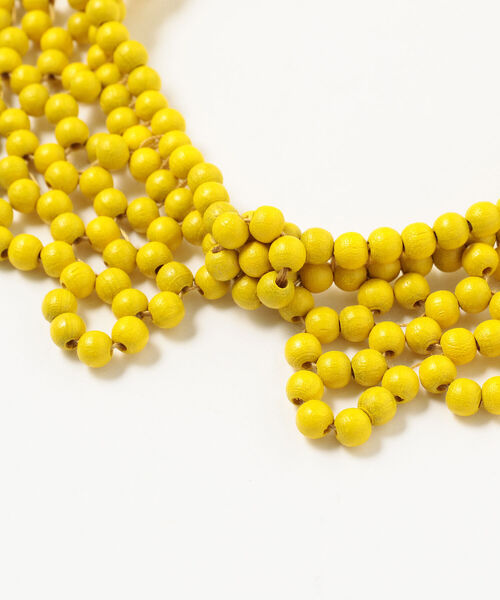 Ray BEAMS（レイビームス）の「LOTUS PINK / ウッド ビーズ カラー（付け襟・レディース・ブルー・ONE SIZE）」の4枚目の写真