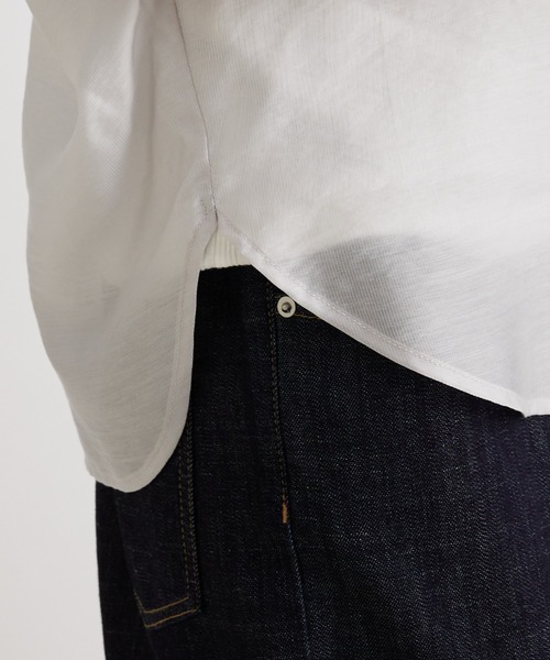 un dix cors(アンディコール)の「上品な光沢でキレイ見え テンセルカールマイヤーVネックブラウス(シャツ/ブラウス・レディース・ライトグレー/パープル/グリーン・FREE)」の11枚目の写真