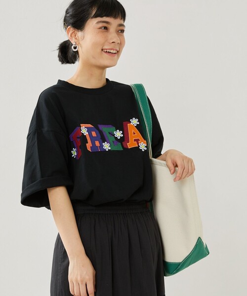 FREAK'S STORE(フリークスストア)の「FREAK DAISY TEE/フリークデイジーTシャツ(Tシャツ/カットソー・レディース・グリーン/イエロー/グレー/ブラック/オフホワイト・フリ-)」の14枚目の写真
