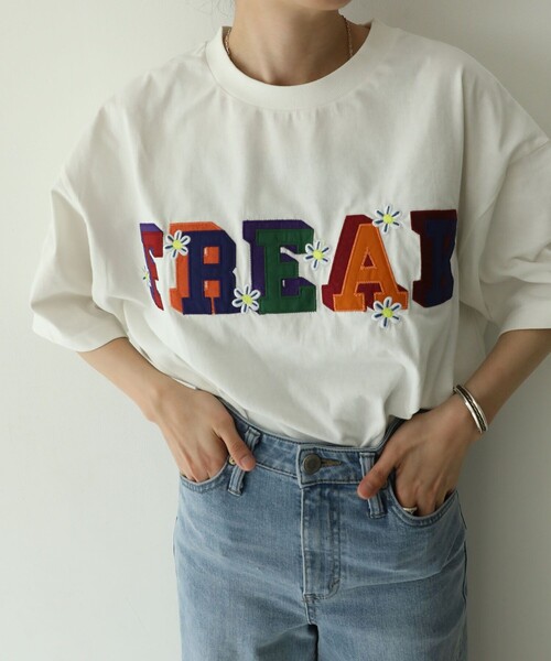 FREAK'S STORE(フリークスストア)の「FREAK DAISY TEE/フリークデイジーTシャツ(Tシャツ/カットソー・レディース・グリーン/イエロー/グレー/ブラック/オフホワイト・フリ-)」の19枚目の写真