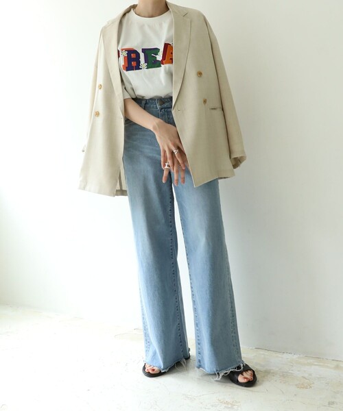 FREAK'S STORE(フリークスストア)の「FREAK DAISY TEE/フリークデイジーTシャツ(Tシャツ/カットソー・レディース・グリーン/イエロー/グレー/ブラック/オフホワイト・フリ-)」の20枚目の写真