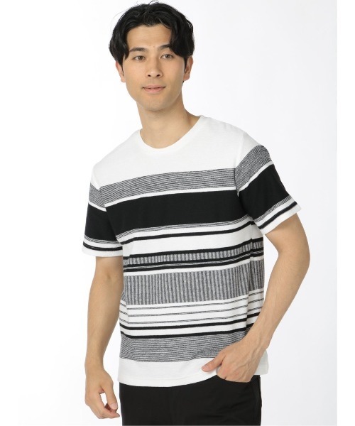 エムエフエディトリアルメンズ M F Editorial Men パネルボーダー クルーネック半袖tシャツ Tシャツ カットソー M F Editorial エムエフエディトリアル のファッション通販 Zozotown