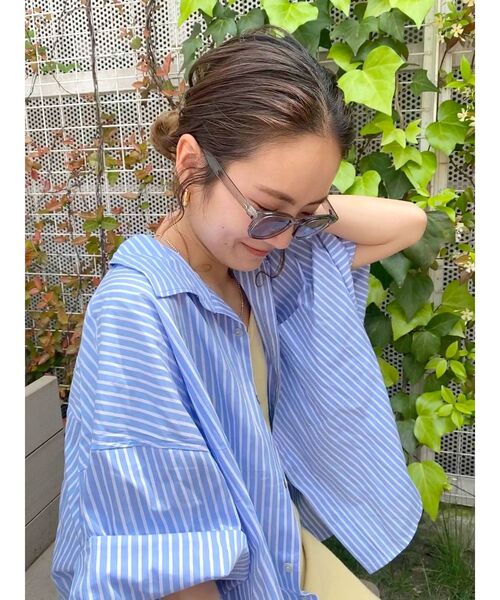 Ungrid(アングリッド)の「ビッグハーフスリーブストライプシャツ(シャツ/ブラウス・レディース・ピンク/ブルー・FREE)」の9枚目の写真