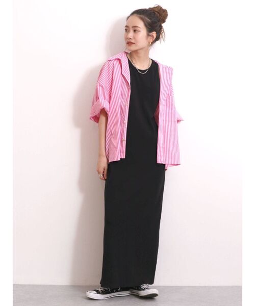 Ungrid(アングリッド)の「ビッグハーフスリーブストライプシャツ(シャツ/ブラウス・レディース・ピンク/ブルー・FREE)」の20枚目の写真