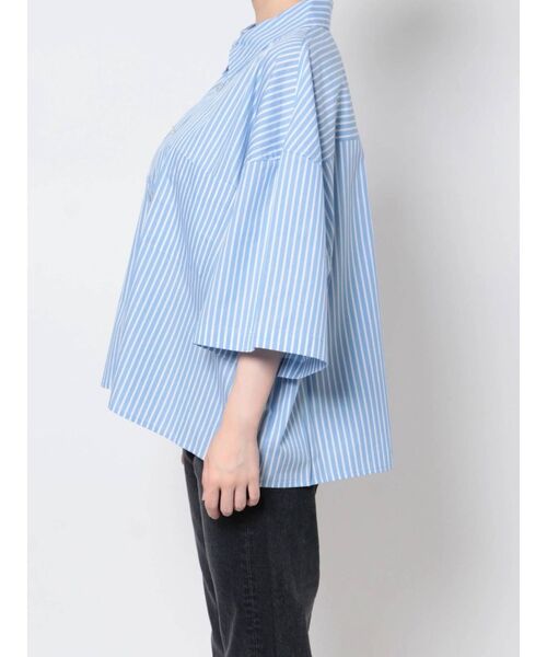 Ungrid(アングリッド)の「ビッグハーフスリーブストライプシャツ(シャツ/ブラウス・レディース・ピンク/ブルー・FREE)」の22枚目の写真