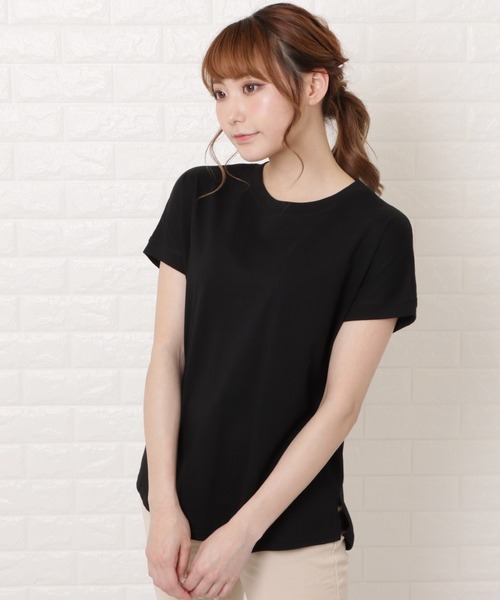 Lace Ladies(レースレディース)の「フレンチスリーブクルーネックカットソー(Tシャツ/カットソー・レディース・グレイッシュベージュ/ベージュ/ブラック/ホワイト・M/L)」の1枚目の写真