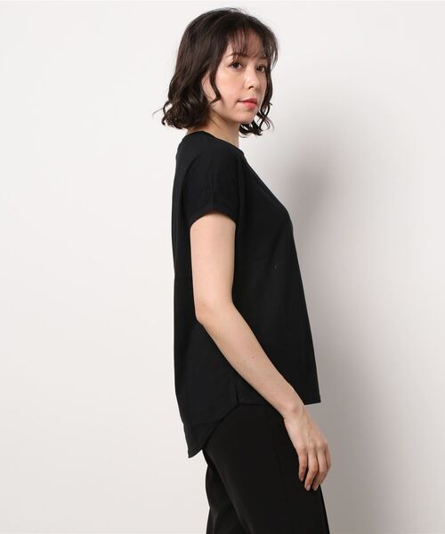 Lace Ladies(レースレディース)の「フレンチスリーブクルーネックカットソー(Tシャツ/カットソー・レディース・グレイッシュベージュ/ベージュ/ブラック/ホワイト・M/L)」の5枚目の写真