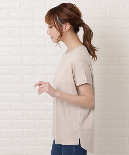 Lace Ladies(レースレディース)の「フレンチスリーブクルーネックカットソー(Tシャツ/カットソー・レディース・グレイッシュベージュ/ベージュ/ブラック/ホワイト・M/L)」の7枚目の写真