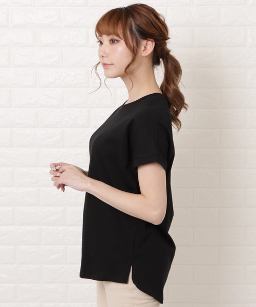 Lace Ladies(レースレディース)の「フレンチスリーブクルーネックカットソー(Tシャツ/カットソー・レディース・グレイッシュベージュ/ベージュ/ブラック/ホワイト・M/L)」の12枚目の写真