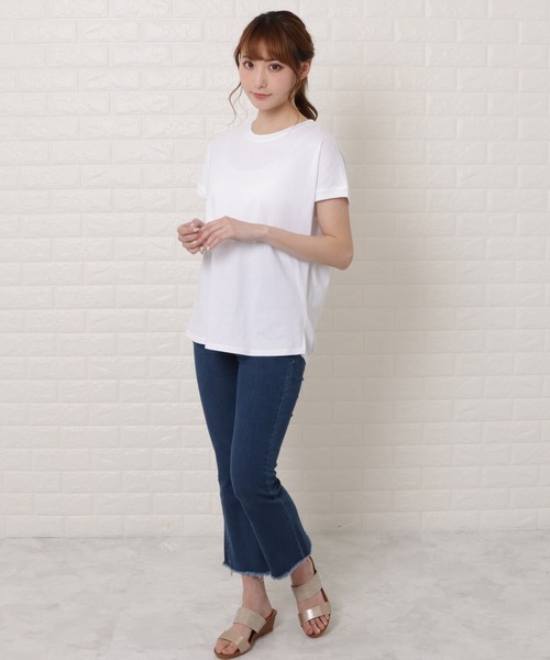Lace Ladies(レースレディース)の「フレンチスリーブクルーネックカットソー(Tシャツ/カットソー・レディース・グレイッシュベージュ/ベージュ/ブラック/ホワイト・M/L)」の20枚目の写真