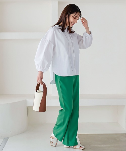 KOBE LETTUCE（コウベレタス）の「ステッチデニムボリュームスリーブブラウス（シャツ/ブラウス・レディース・インディゴブルー/ブラック/オフホワイト・FREE）」の16枚目の写真