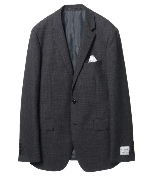 CROWDED CLOSET(クラウデッドクローゼット)の「NARROW TW シャンブレースーツ/別売りベストあり/2ピースビジネスセットアップスーツ(スーツセット・メンズ・ネイビー/グレー・01/02/03/04)」の3枚目の写真