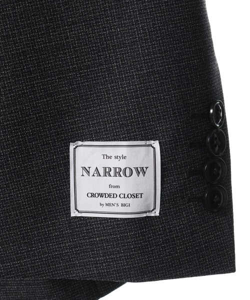 CROWDED CLOSET(クラウデッドクローゼット)の「NARROW TW シャンブレースーツ/別売りベストあり/2ピースビジネスセットアップスーツ(スーツセット・メンズ・ネイビー/グレー・01/02/03/04)」の11枚目の写真