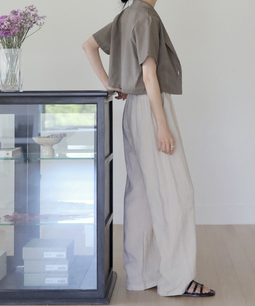 UNE MANSION（ユヌマンション）の「リネンワイドバンディングパンツ（その他パンツ・レディース・ベージュ/ブラック/ブラウン・FREE）」の13枚目の写真