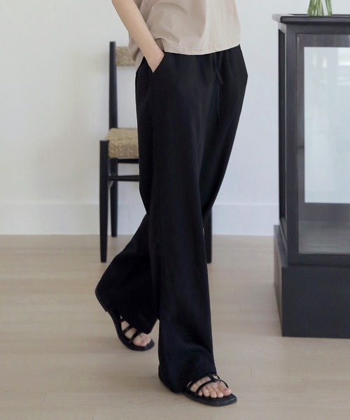 UNE MANSION（ユヌマンション）の「リネンワイドバンディングパンツ（その他パンツ・レディース・ベージュ/ブラック/ブラウン・FREE）」の18枚目の写真