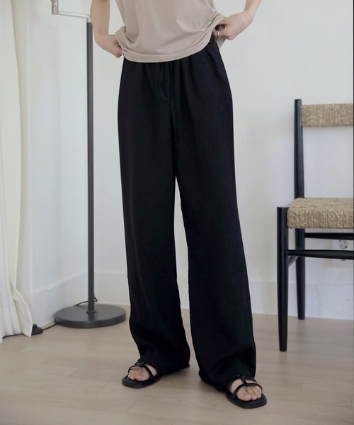 UNE MANSION（ユヌマンション）の「リネンワイドバンディングパンツ（その他パンツ・レディース・ベージュ/ブラック/ブラウン・FREE）」の22枚目の写真