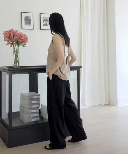 UNE MANSION（ユヌマンション）の「リネンワイドバンディングパンツ（その他パンツ・レディース・ベージュ/ブラック/ブラウン・FREE）」の15枚目の写真