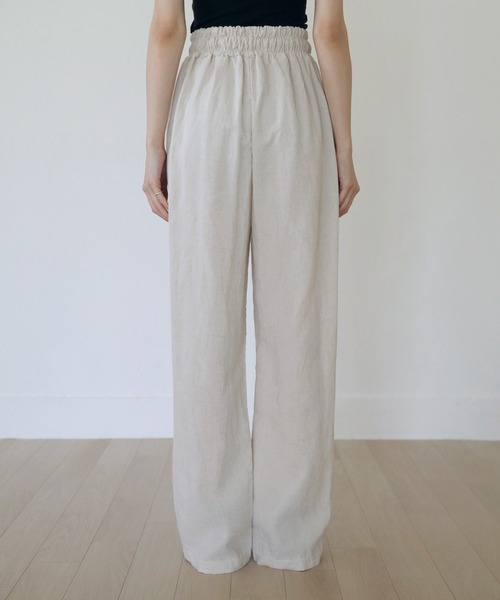 UNE MANSION（ユヌマンション）の「リネンワイドバンディングパンツ（その他パンツ・レディース・ベージュ/ブラック/ブラウン・FREE）」の9枚目の写真